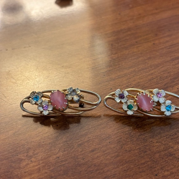 2 rose and birthstone brooches - Picture 3 of 3